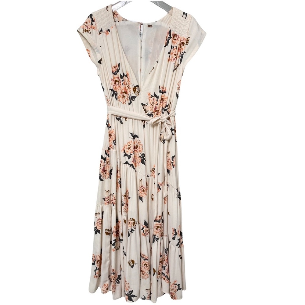 Free People All I Got Ivory Floral V-Neck Maxi Dress Size 6 - Picture 6 of 12